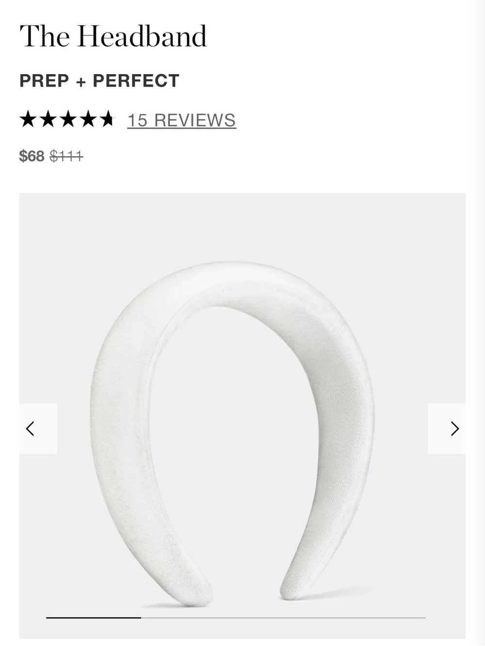 Prep + Perfect White Padded Headband